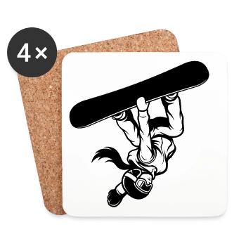 Slopestyle Salto Freestyle Winter Sports Action - Coasters (set of 4) - white - Front