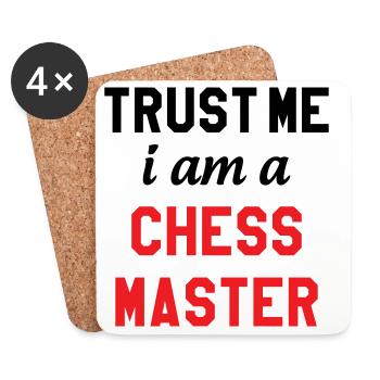 Maître de l'Échiquier Chess Master Pro - Dessous de verre (lot de 4) - blanc - Devant