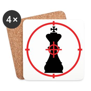 Tactical Checkmate King Target - Coasters (set of 4) - white - Front