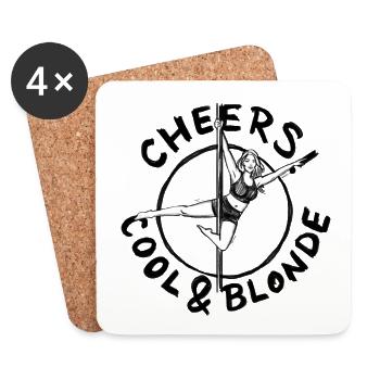Bachelor Party: Cheers! Cool & Blonde – Illustration - Coasters (set of 4) - white - Front