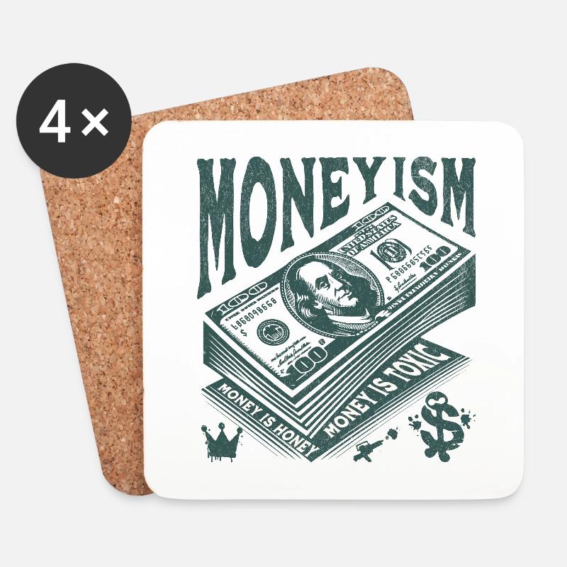 Money Is King Stack Artwork - Untersetzer (4er-Set) - Weiß