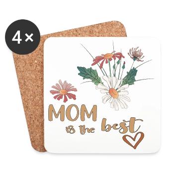 Meilleur bouquet de maman - Dessous de verre (lot de 4) - blanc - Devant