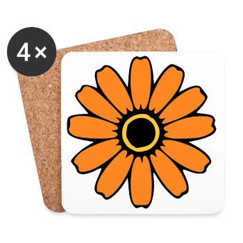 Fleurs d’oranger Fleurs en fleur Hippie - Dessous de verre (lot de 4) - blanc - Devant