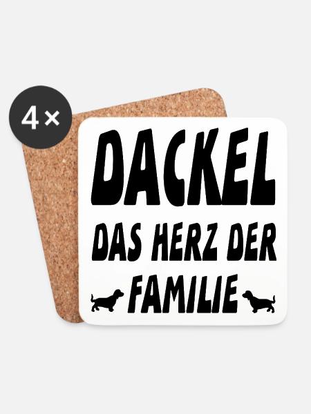 Dackel - Untersetzer (4er-Set) - Weiß