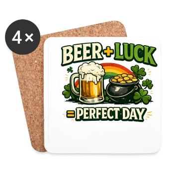 Bierglück Perfekter Tag - Untersetzer (4er-Set) - Weiß - Vorne