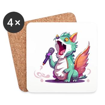 Singender Drachen-Star - Untersetzer (4er-Set) - Weiß - Vorne