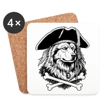 Eurasier | Pirate - Coasters (set of 4) - white - Front