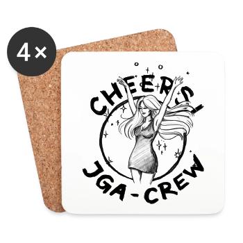 Bachelor Party: Dancing Woman - Cheers Illustration - Coasters (set of 4) - white - Front