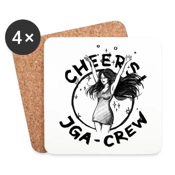 JGA: CHEERS! Dancing woman - illustration - Coasters (set of 4) - white - Front