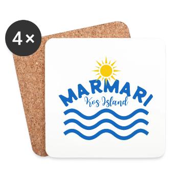 Marmari Kos Island Sun Waves - Coasters (set of 4) - white - Front
