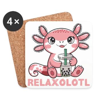 Süßes Axolotl Kawaii Axolotl Liebhaber - Untersetzer (4er-Set) - Weiß - Vorne