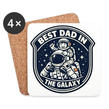 Papa Cadeau Astronaute Galaxy Meilleur Papa - Dessous de verre (lot de 4) - blanc - Devant