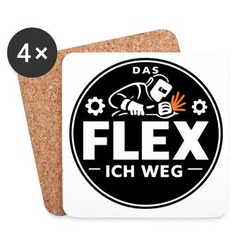 Schweißer Metallbauer Flex Ich Weg Spruch - Untersetzer (4er-Set) - Weiß - Vorne