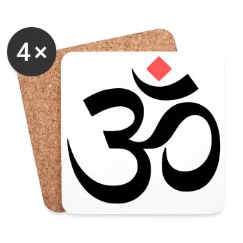 Méditation yoga en signe om - Dessous de verre (lot de 4) - blanc - Devant