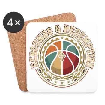 Rebounds And Redemption Christian Basketball - Coasters (set of 4) - white - Front