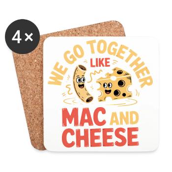 Mac and Cheese Best Friends Couple Design - Coasters (set of 4) - white - Front