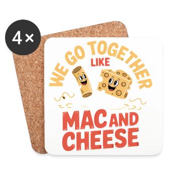 Mac and Cheese Best Friends Couple Design - Coasters (set of 4) - white - Front