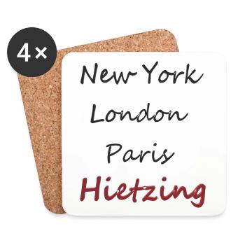 Städtische Manschrift NY, London, Paris, Hietzing - Coasters (set of 4) - white - Front