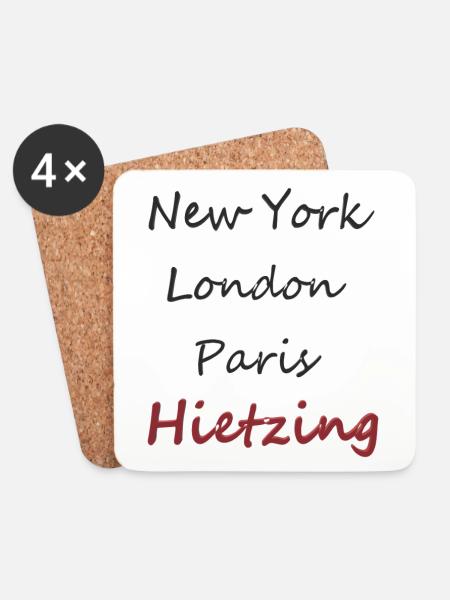 Städtische Manschrift NY, London, Paris, Hietzing - Coasters (set of 4) - white