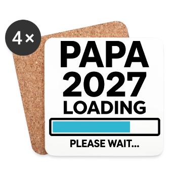Daddy-to-be 2027 Loading - Coasters (set of 4) - white - Front