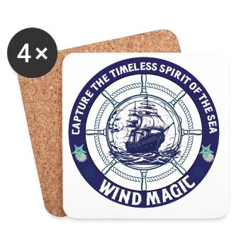 Seewindmagie – Segel der See - Untersetzer (4er-Set) - Weiß - Vorne