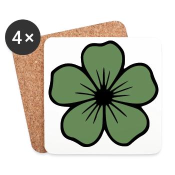 Hibiscus Flower Green Flower Hibiscus Hawaiian Blossom - Coasters (set of 4) - white - Front