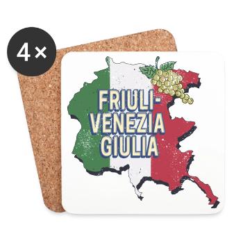 Friuli Venezia Giulia Italy Region Souvenir - Coasters (set of 4) - white - Front