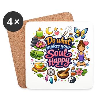 Do what makes your soul happy - Coasters (set of 4) - white - Front