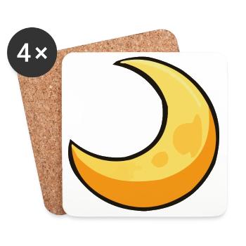 Moon in warm yellow - Coasters (set of 4) - white - Front