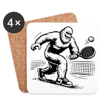Bigfoot Sasquatch Padel Tennis Athletes - Coasters (set of 4) - white - Front