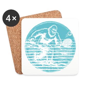Bigfoot Sasquatch Retro Padel Tennis - Untersetzer (4er-Set) - Weiß - Vorne