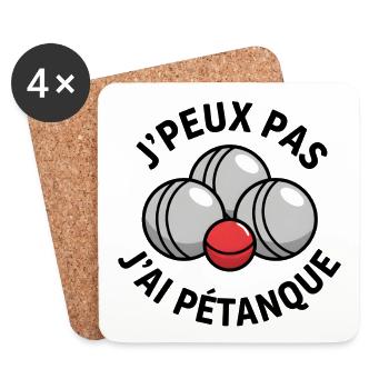 Jai Pétanque Boules Rire - Dessous de verre (lot de 4) - blanc - Devant