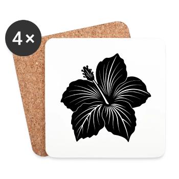 Hibiscus flower - Coasters (set of 4) - white - Front