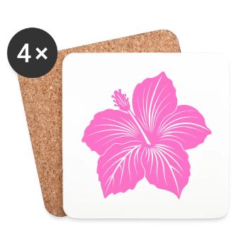Hibiscus flower - Coasters (set of 4) - white - Front