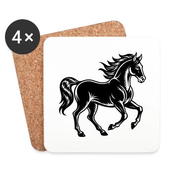 Galoppierendes Pferd - Untersetzer (4er-Set) - Weiß - Vorne