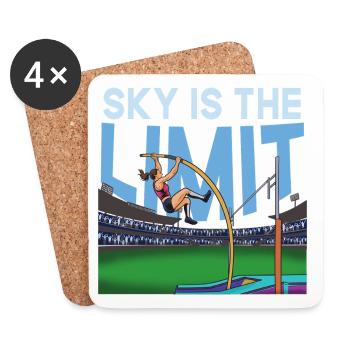 Le ciel est la limite : saut à la perche - Dessous de verre (lot de 4) - blanc - Devant