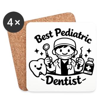 Bester Kinderzahnarzt - Untersetzer (4er-Set) - Weiß - Vorne