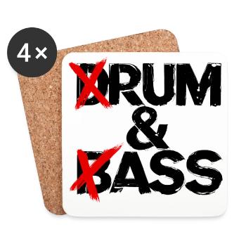 Drum & Bass / Rum & Ass Drummer Vintage Music - Coasters (set of 4) - white - Front