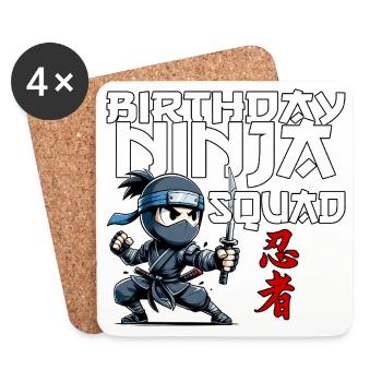 Anniversaire Ninja Squad Compleanno Drôle - Dessous de verre (lot de 4) - blanc - Devant