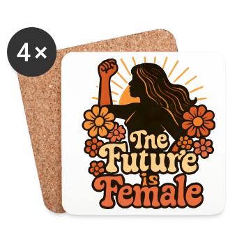 L’avenir est féminin - Dessous de verre (lot de 4) - blanc - Devant