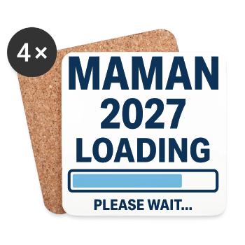Design Maman 2027 Loading Grossesse - Dessous de verre (lot de 4) - blanc - Devant