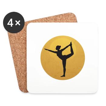 Natarajasana Yoga Tänzer Pose Silhouette - Untersetzer (4er-Set) - Weiß - Vorne