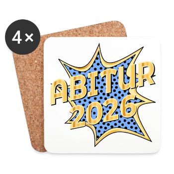 Abschlussgeschenke Abitur 2026 - Untersetzer (4er-Set) - Weiß - Vorne