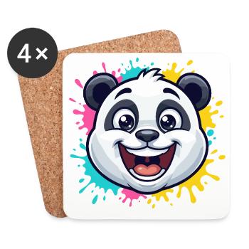 Panda Splash Color World - Dessous de verre (lot de 4) - blanc - Devant