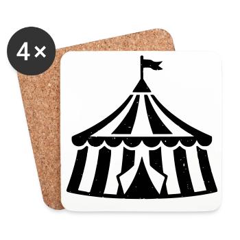 Circus Tent Circus Vintage Grunge - Coasters (set of 4) - white - Front