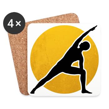Yoga Utthita Parsvakonasana Silhouette Sun - Coasters (set of 4) - white - Front