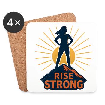 Rise Strong Bergsteigerin - Untersetzer (4er-Set) - Weiß - Vorne