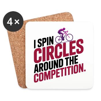 Artistic Cycling I Spin Circles Around Competition - Coasters (set of 4) - white - Front