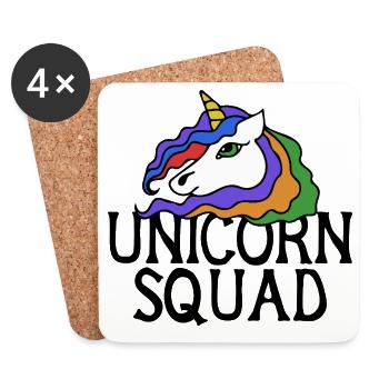 Regenbogen-Einhorn-Porträt - Untersetzer (4er-Set) - Weiß - Vorne