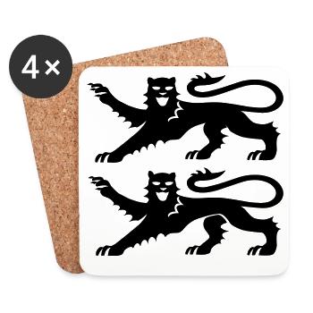 Normandy 2 Black Leopards Coat of Arms - Coasters (set of 4) - white - Front